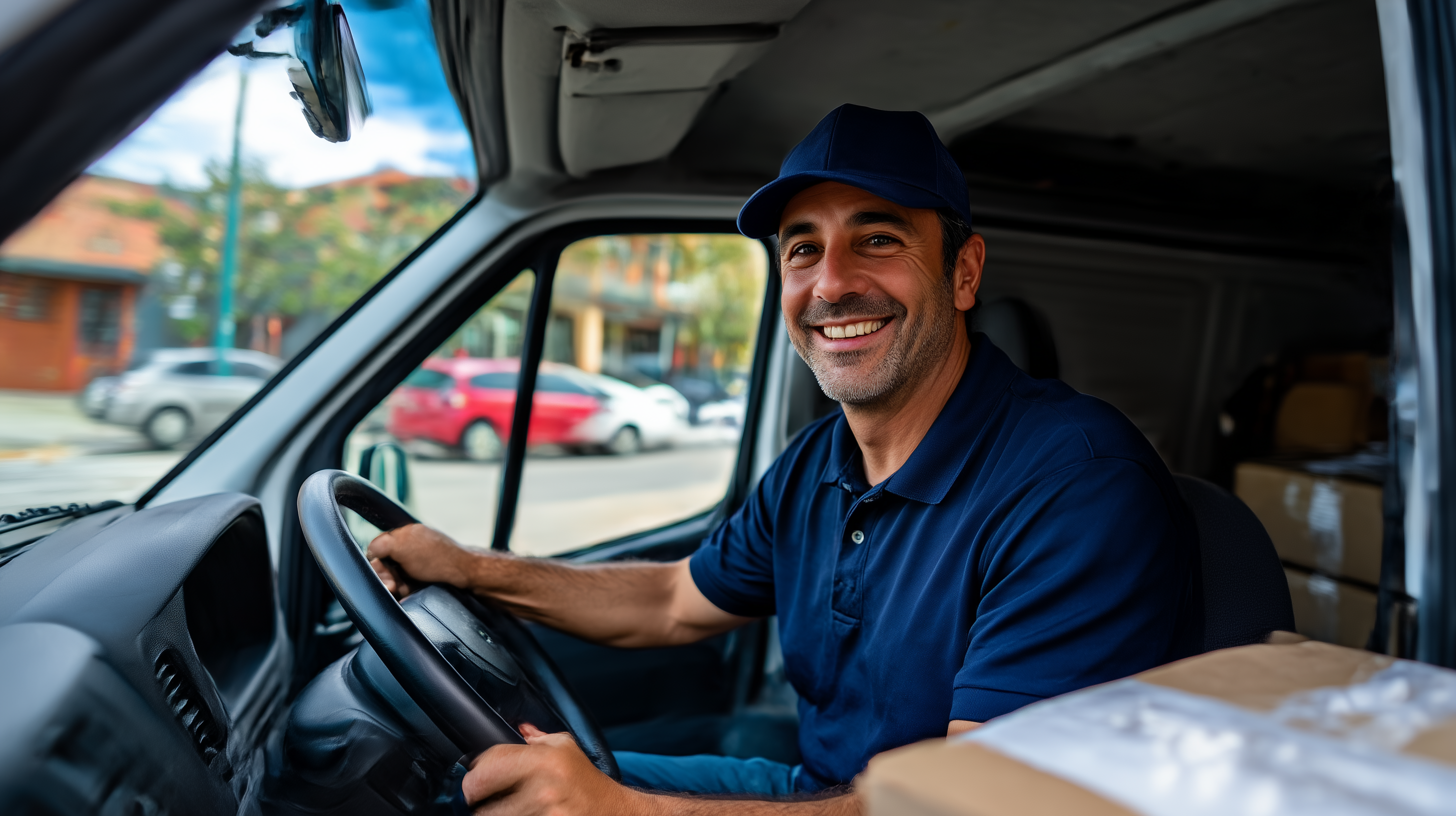 Courier — anonymous silhouette on the move, city backdrop